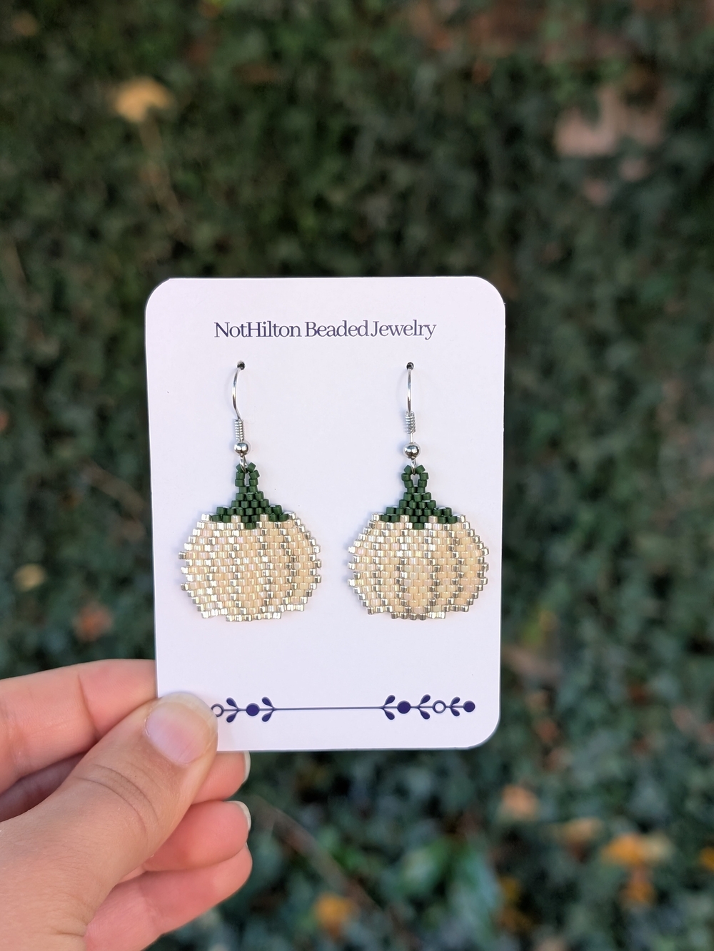 Ghost Pumpkin Beaded Earrings